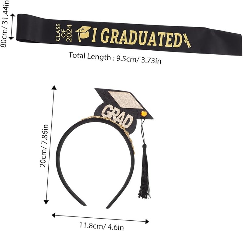 طقم إكسسوارات زي التخرج: طاقية وشريط للرأس وشال لزي البكالوريوس - Image 2